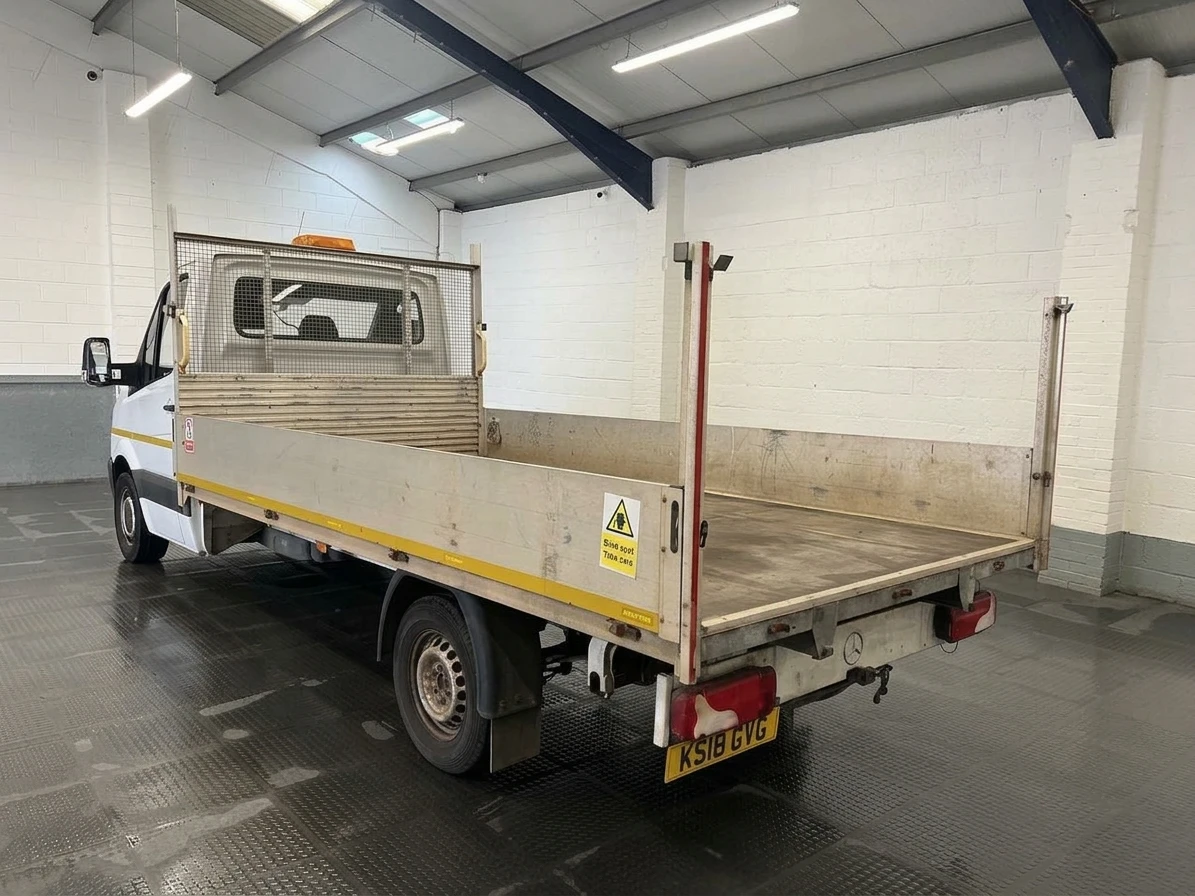 2018 Mercedes-Benz Sprinter Dropside Van — rear three-quarter view