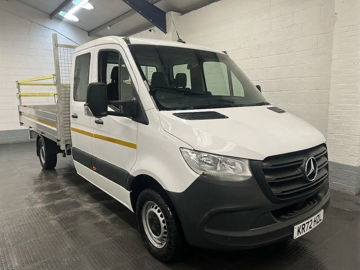 2023 Mercedes-Benz Sprinter Double Cab Dropside Van — front three-quarter view