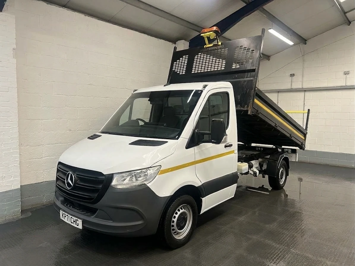 2021 Mercedes-Benz Sprinter Tipper Van — front three-quarter view