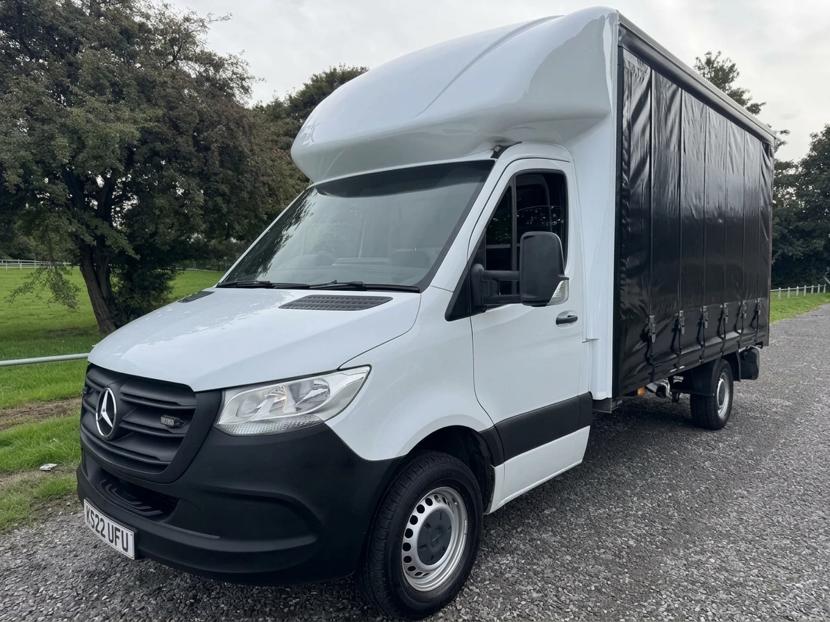 2022 Mercedes-Benz Sprinter CurtainSider Van — front three-quarter view