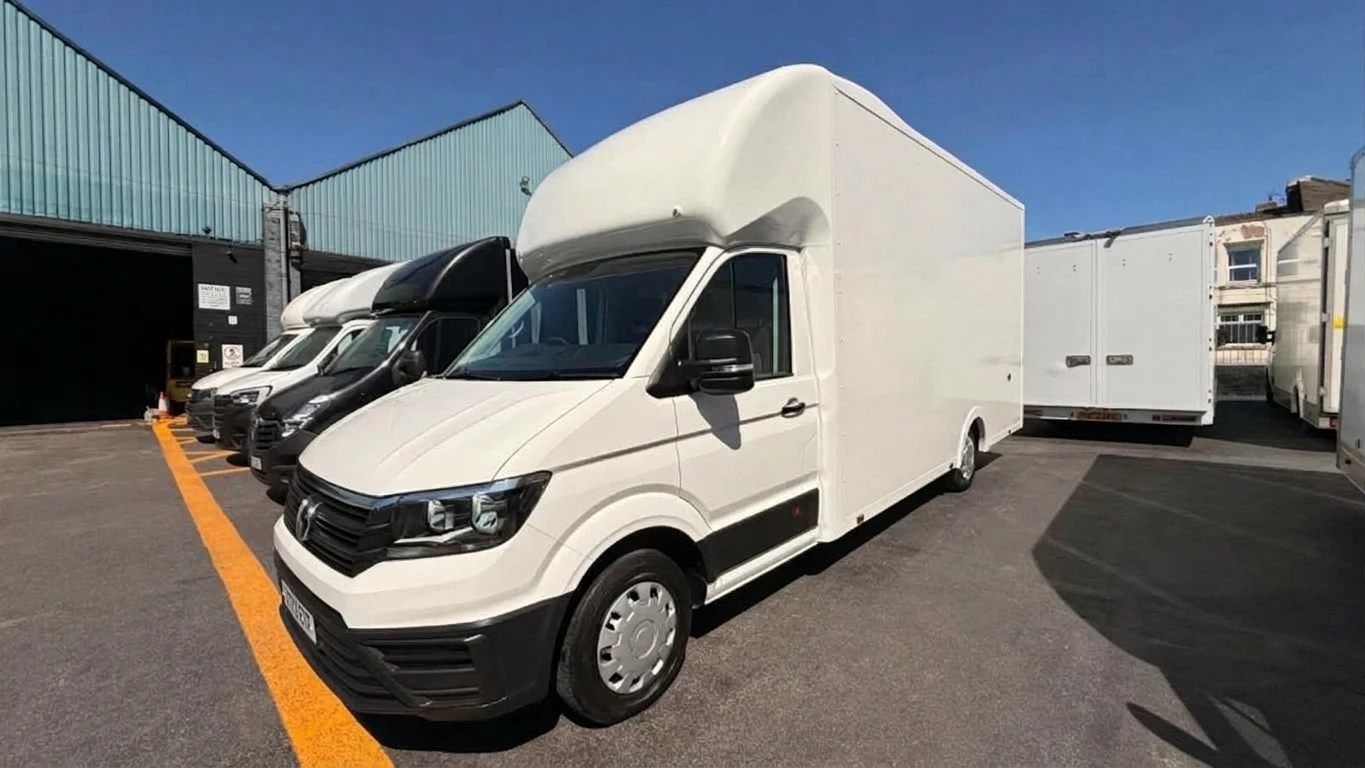 2022 Volkswagen Crafter Luton Low Loader Van — front three-quarter view