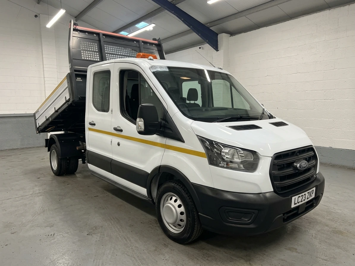 2023 Ford Transit Double Cab Tipper Van — front three-quarter view