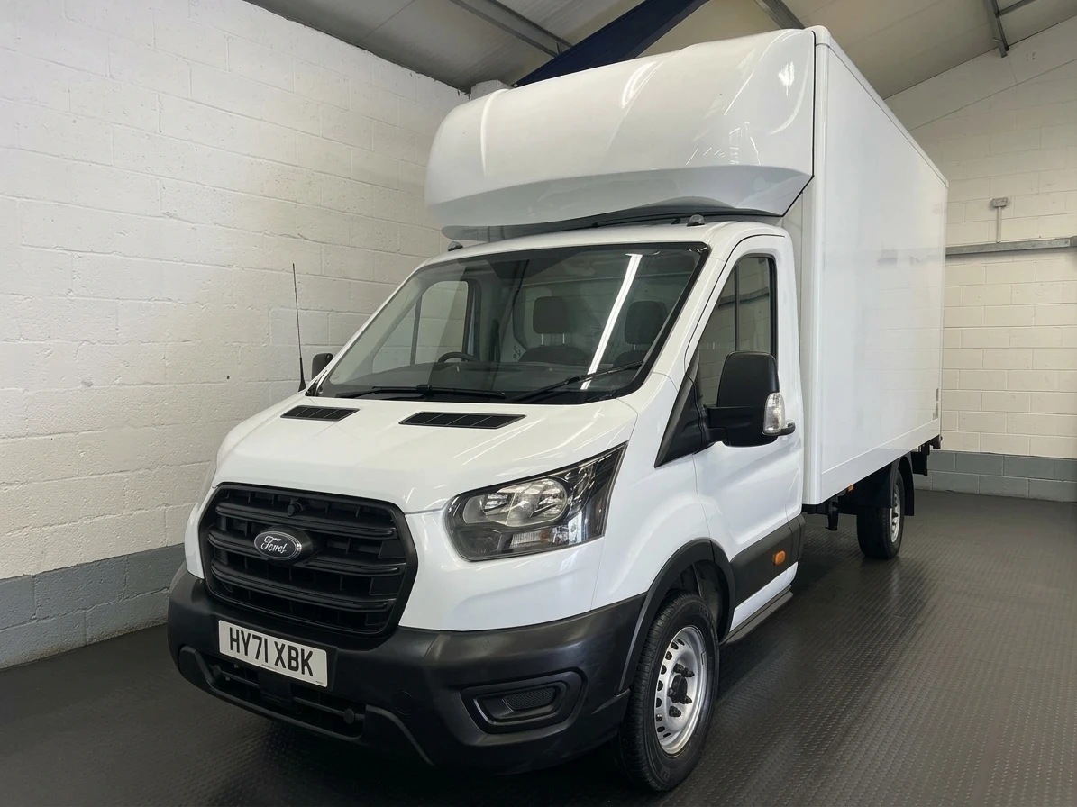 2021 Ford Transit Luton Box Van — front three-quarter view