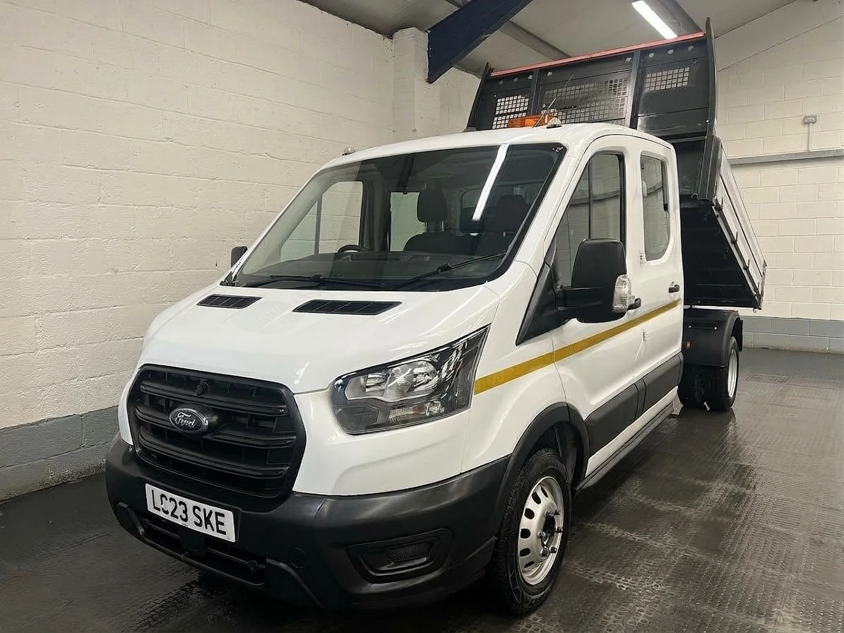 2023 Ford Transit Double Cab Tipper Van — front three-quarter view
