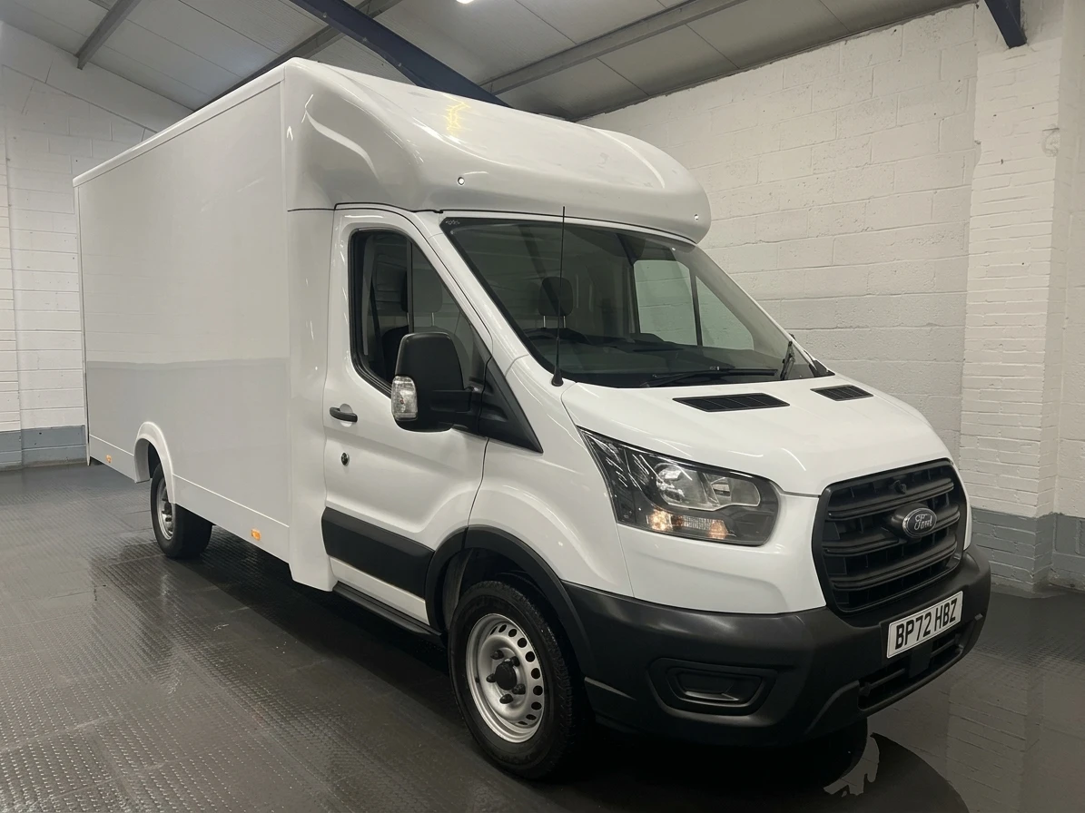 2022 Ford Transit Luton Low Loader Van — front three-quarter view