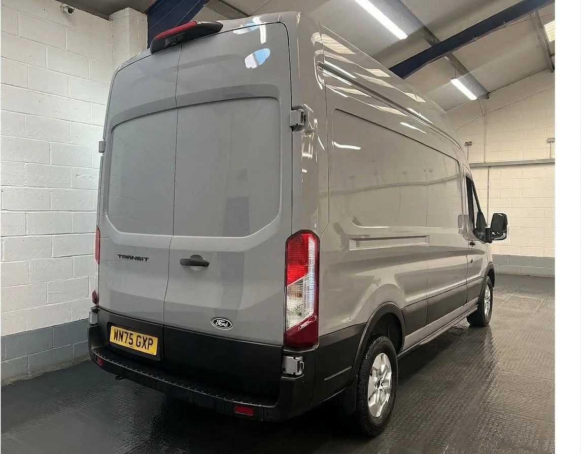 2025 Ford Transit High Roof Panel Van — rear three-quarter view