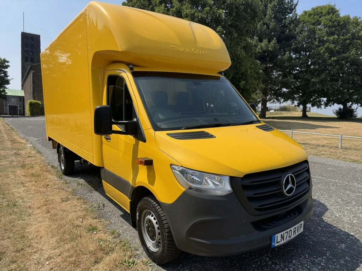 2020 Mercedes-Benz Sprinter Luton Box Van — front three-quarter view