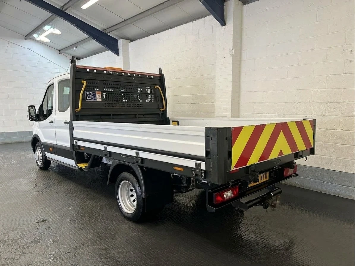 2022 Ford Transit Double Cab Dropside Van — rear three-quarter view