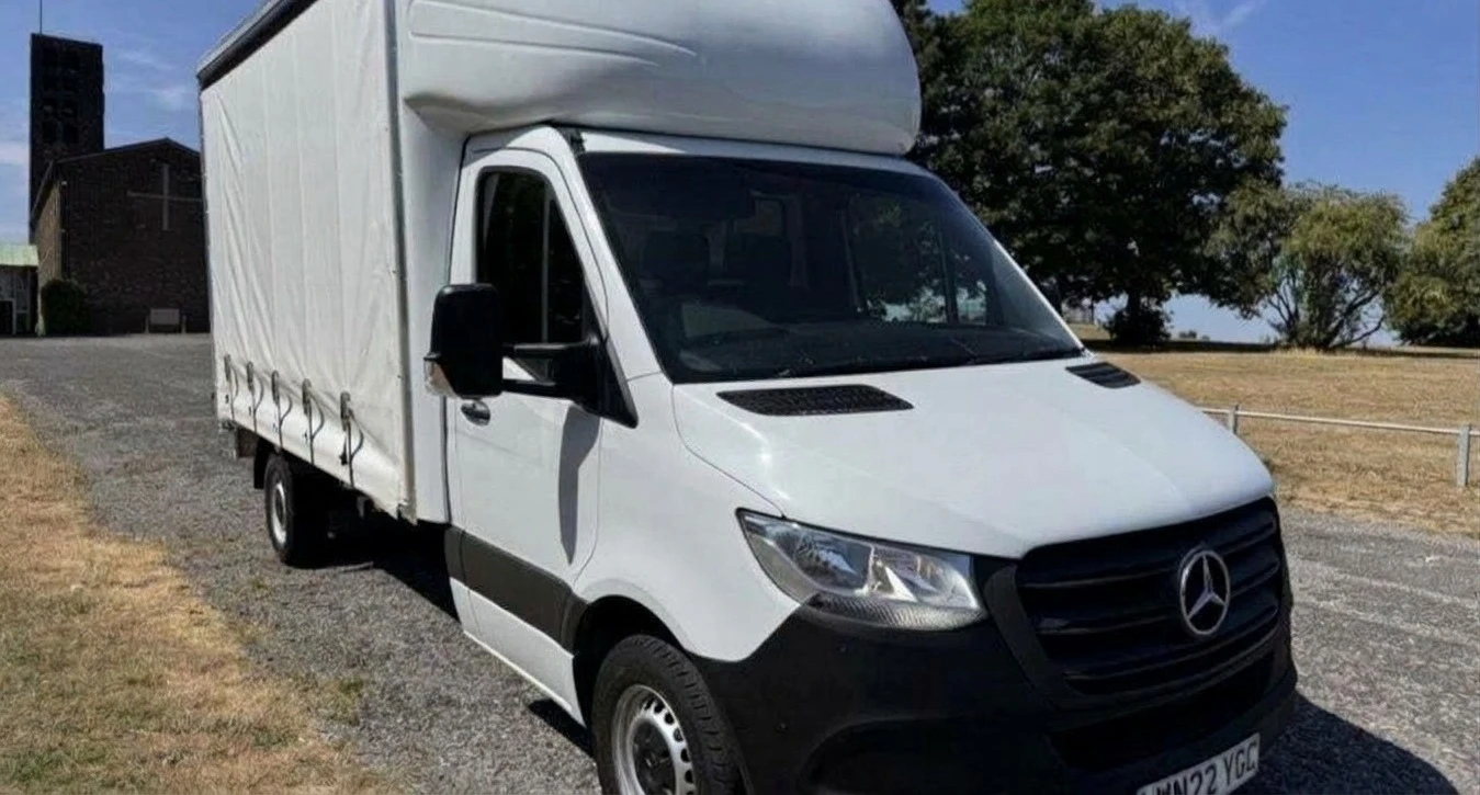 2022 Mercedes-Benz Sprinter CurtainSider Van — front three-quarter view