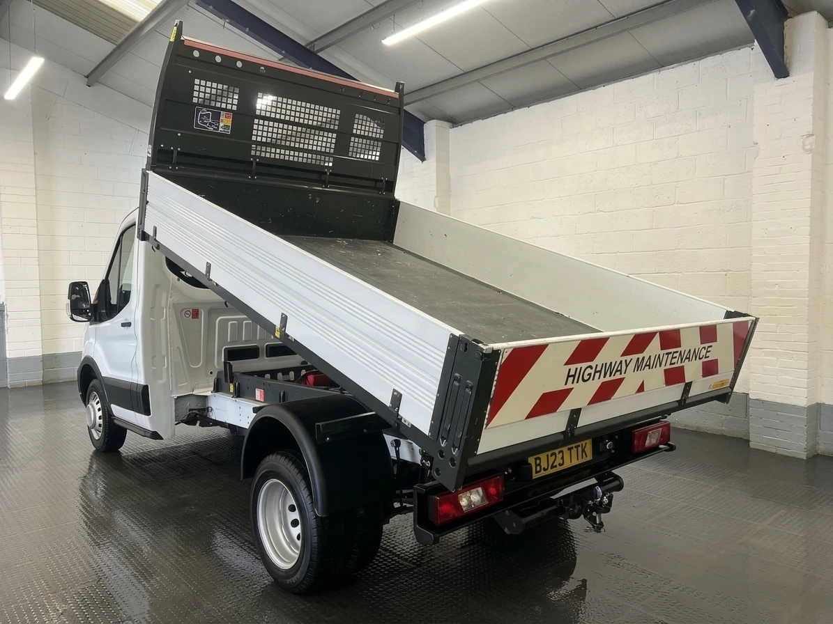 2023 Ford Transit Tipper Van — rear three-quarter view