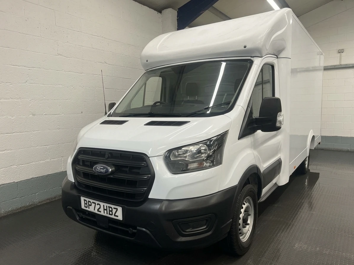 2022 Ford Transit Luton Low Loader Van — front three-quarter view
