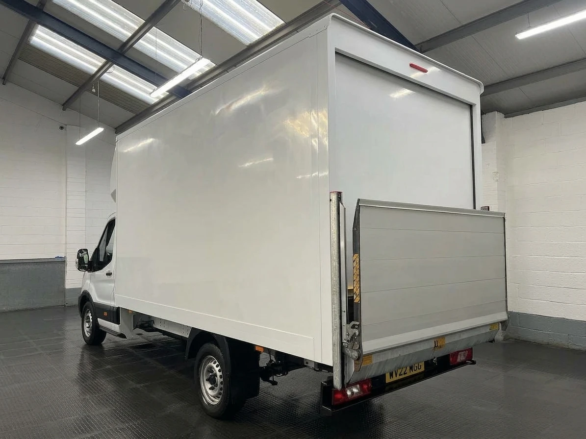 2022 Ford Transit Luton Box Van — rear three-quarter view