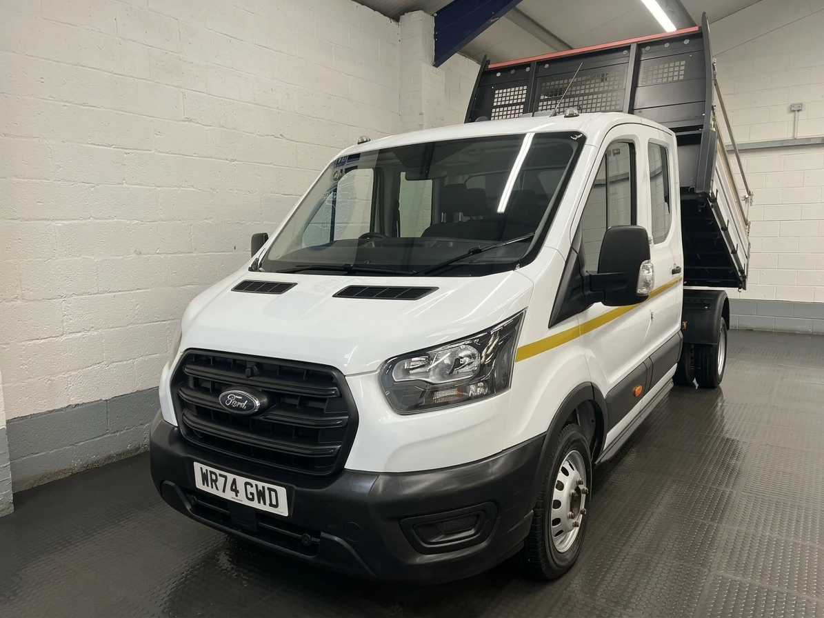 2024 Ford Transit Double Cab Tipper Van — front three-quarter view