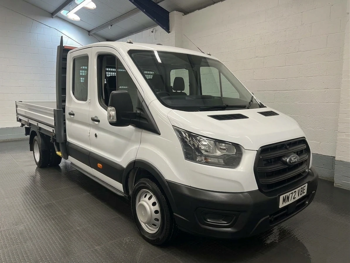 2022 Ford Transit Double Cab Dropside Van — front three-quarter view