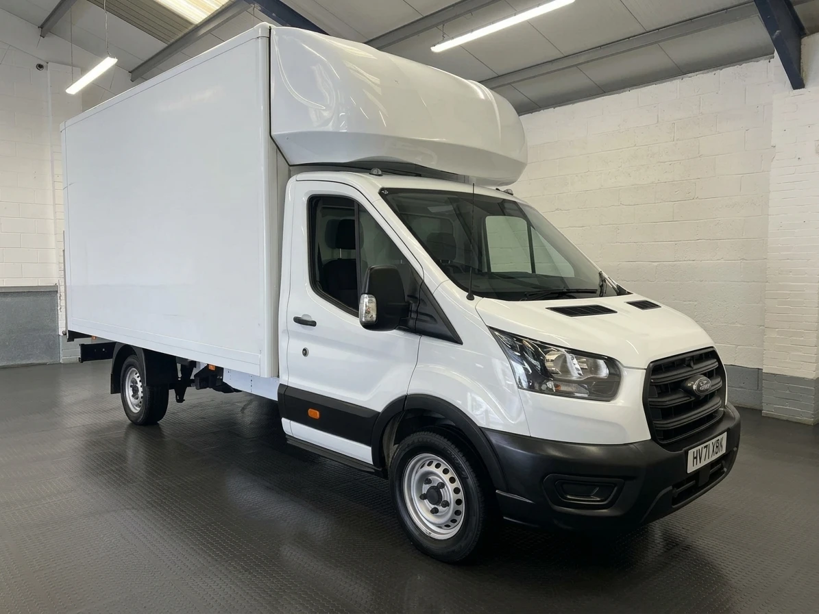 2021 Ford Transit Luton Box Van — front three-quarter view