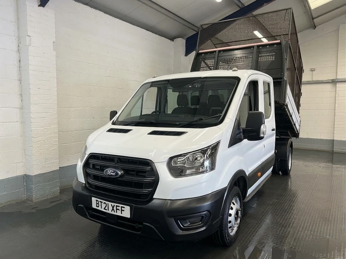 2021 Ford Transit Double Cab Tipper Van — front three-quarter view