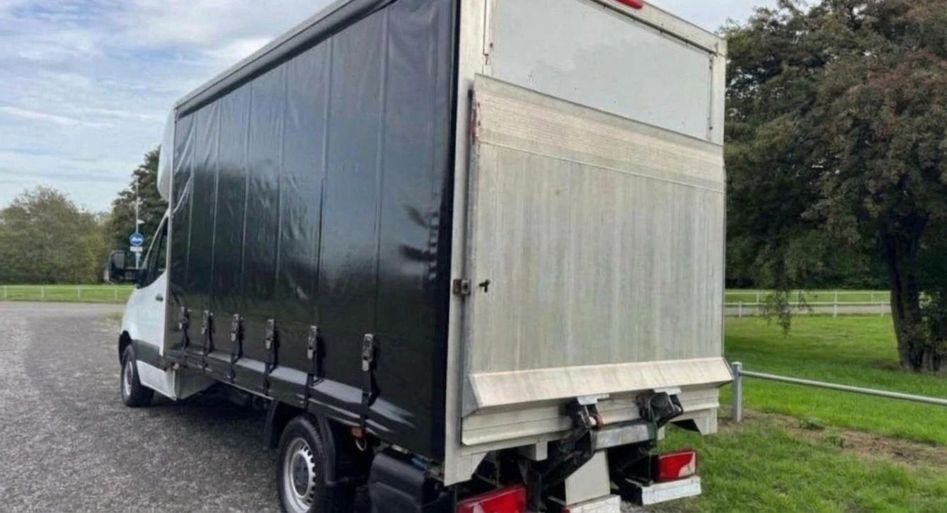 Mercedes-Benz Sprinter CurtainSider Van — rear three-quarter view