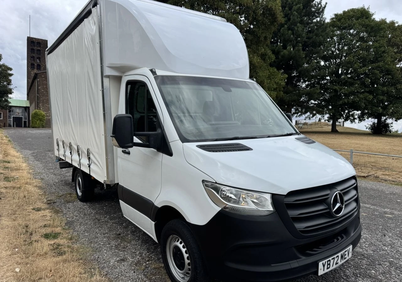 2022 Mercedes-Benz Sprinter CurtainSider Van — front three-quarter view