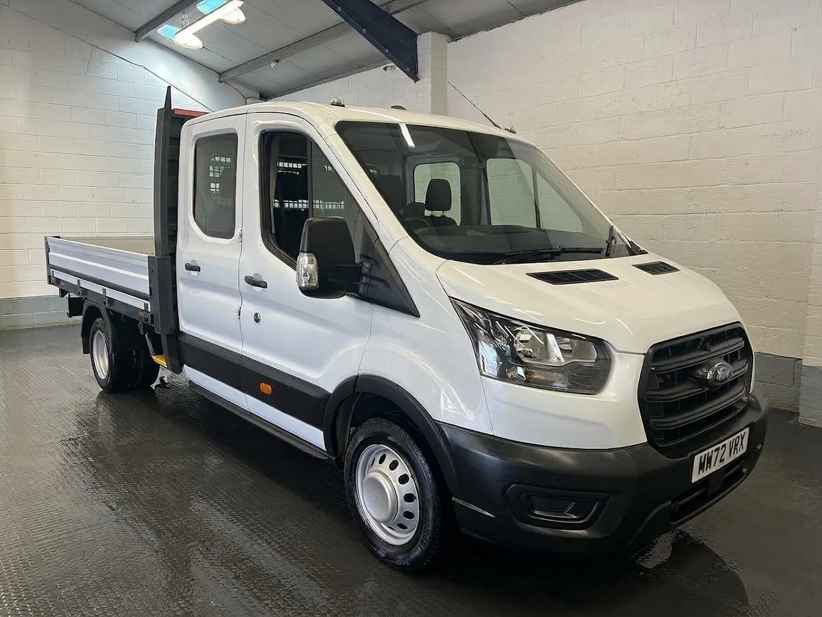 2022 Ford Transit Double Cab Dropside Van — front three-quarter view