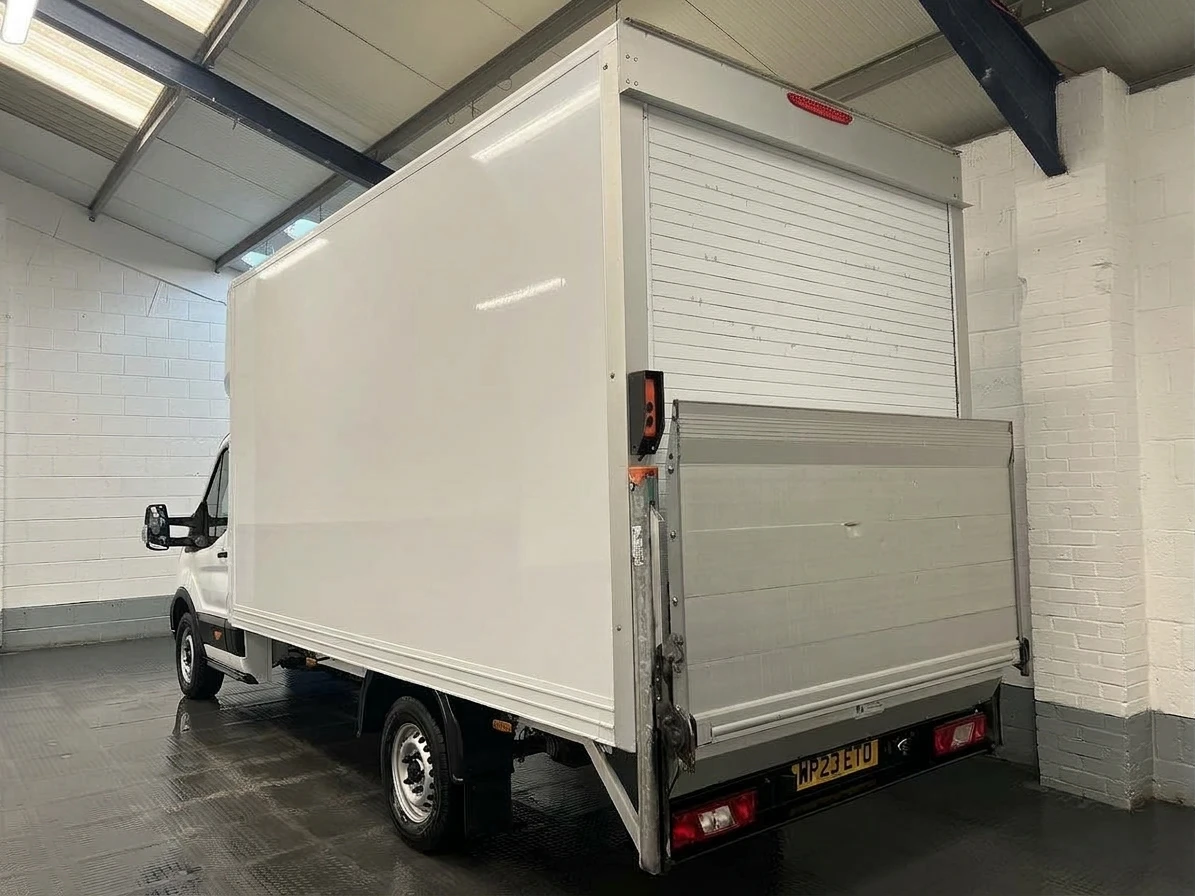 2023 Ford Transit Luton Box Van — rear three-quarter view