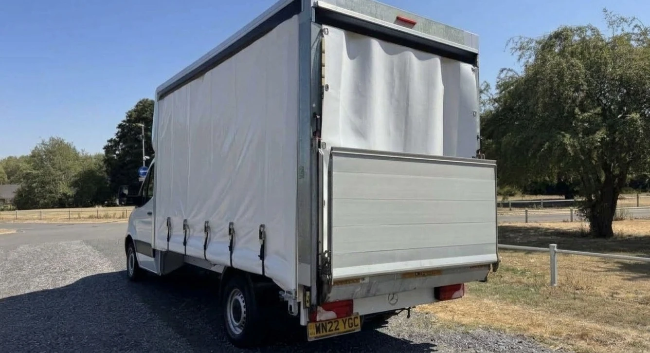 2022 Mercedes-Benz Sprinter CurtainSider Van — rear three-quarter view