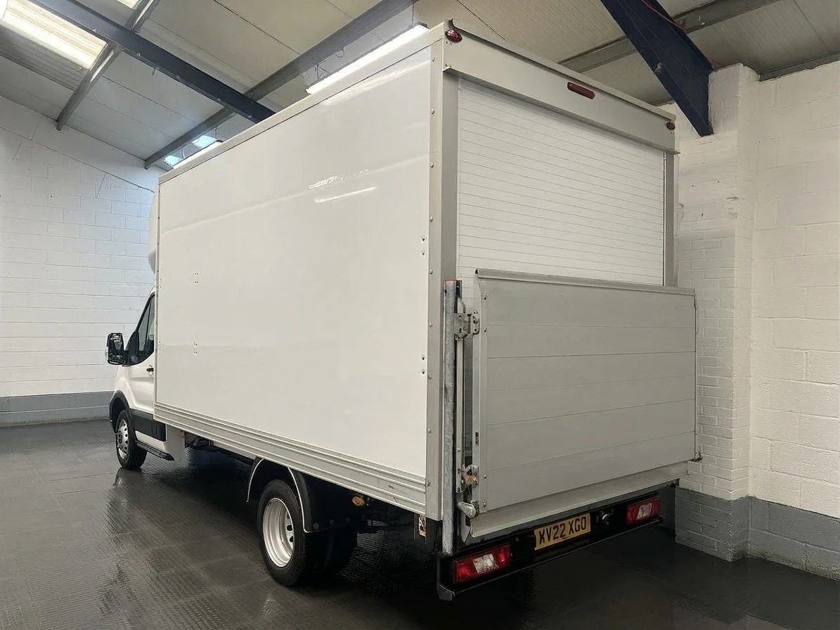 2022 Ford Transit Luton Box Van — rear three-quarter view