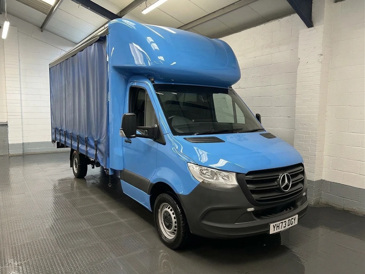 2023 Mercedes-Benz Sprinter CurtainSider Van — front three-quarter view