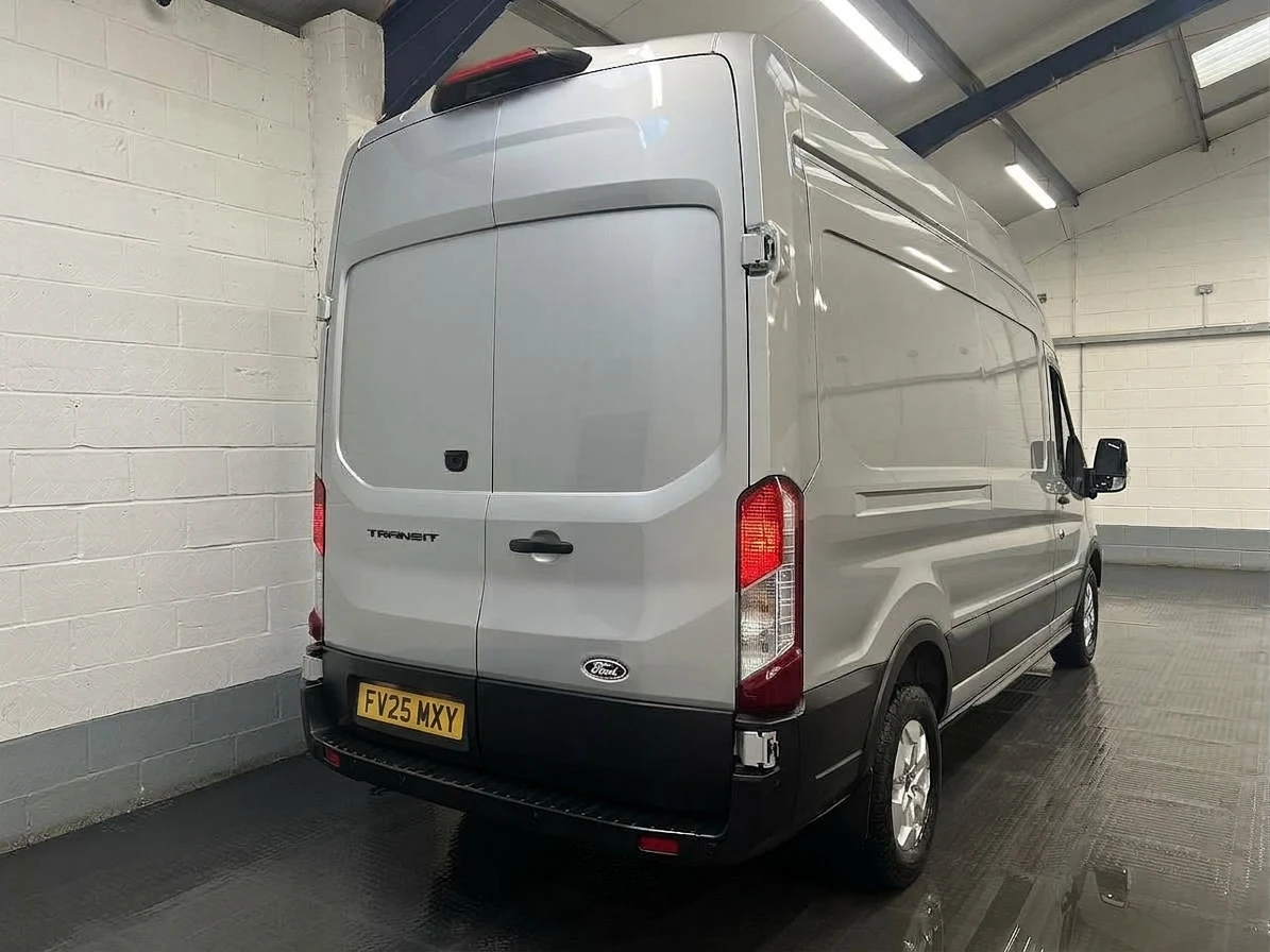 2025 Ford Transit High Roof Panel Van — rear three-quarter view