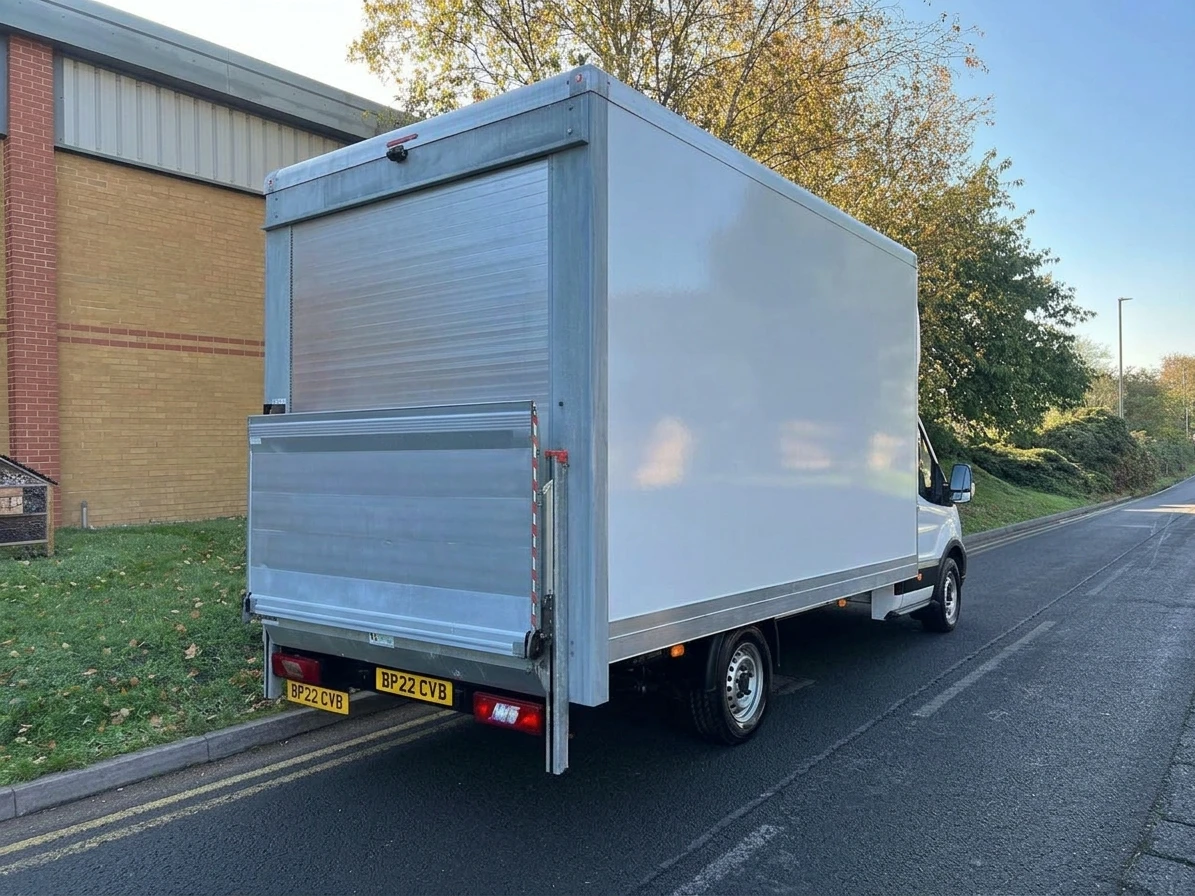 2022 Ford Transit Luton Box Van — rear three-quarter view