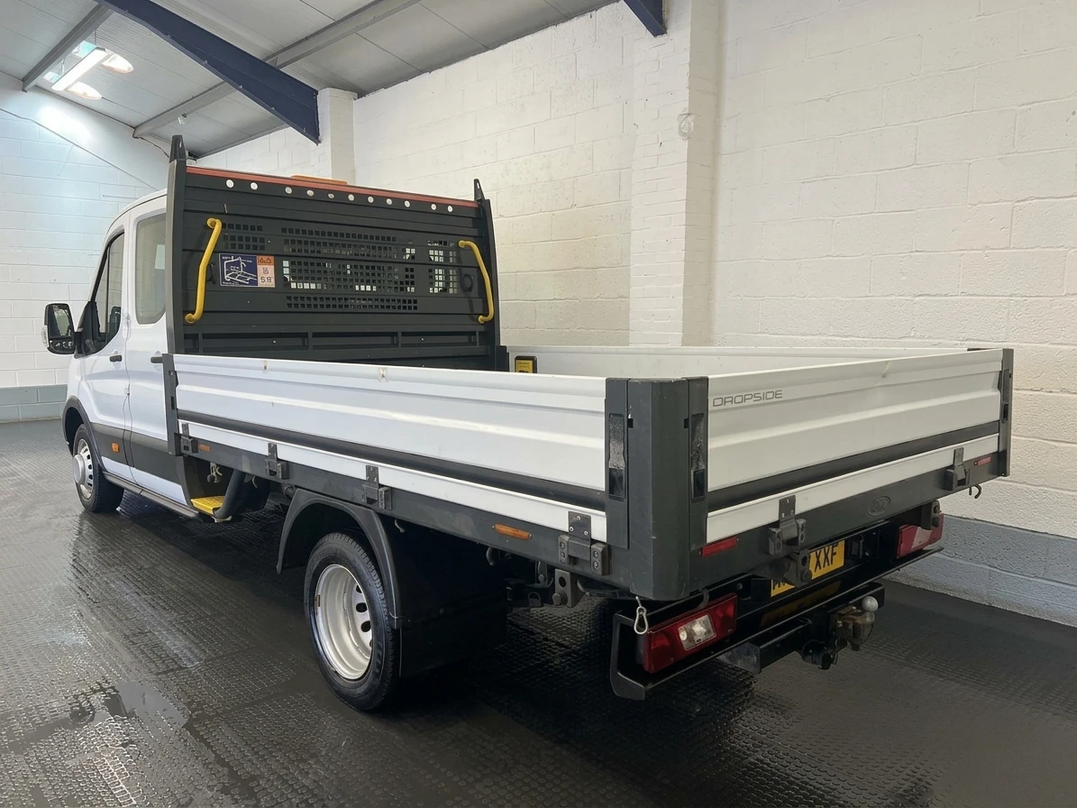 2022 Ford Transit Double Cab Dropside Van — rear three-quarter view