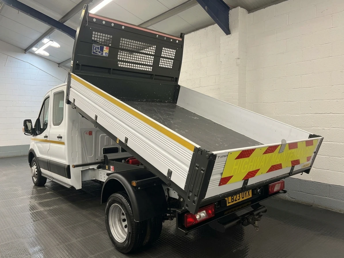 2023 Ford Transit Double Cab Tipper Van — rear three-quarter view