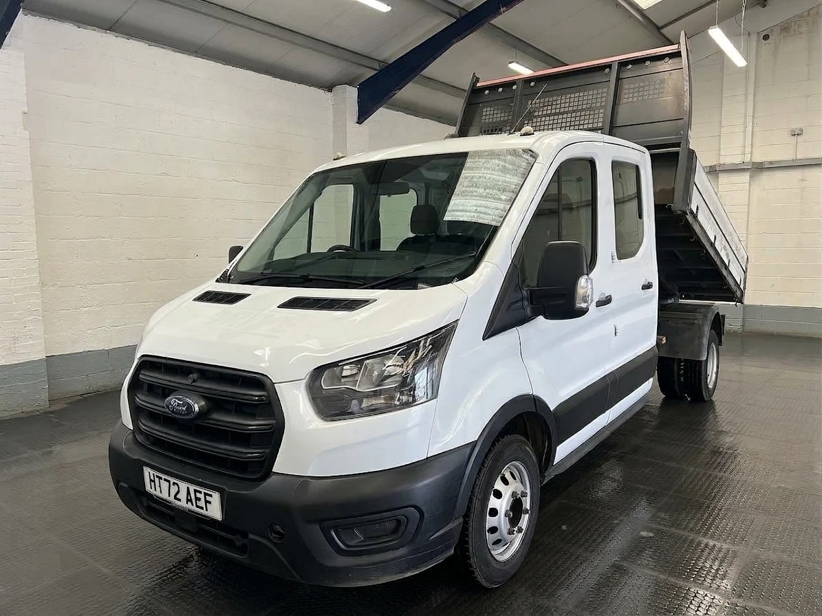 2022 Ford Transit Double Cab Tipper Van — front three-quarter view