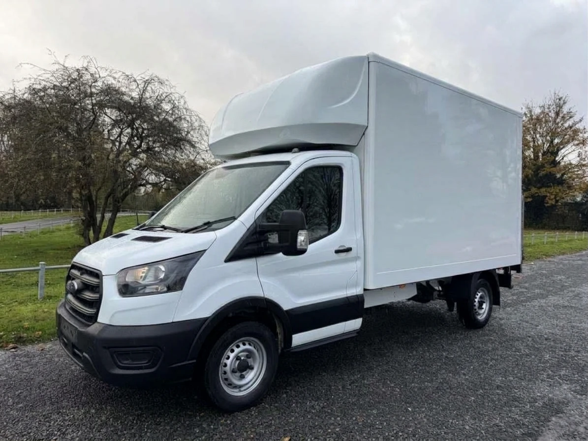 2021 Ford Transit Luton Box Van — front three-quarter view