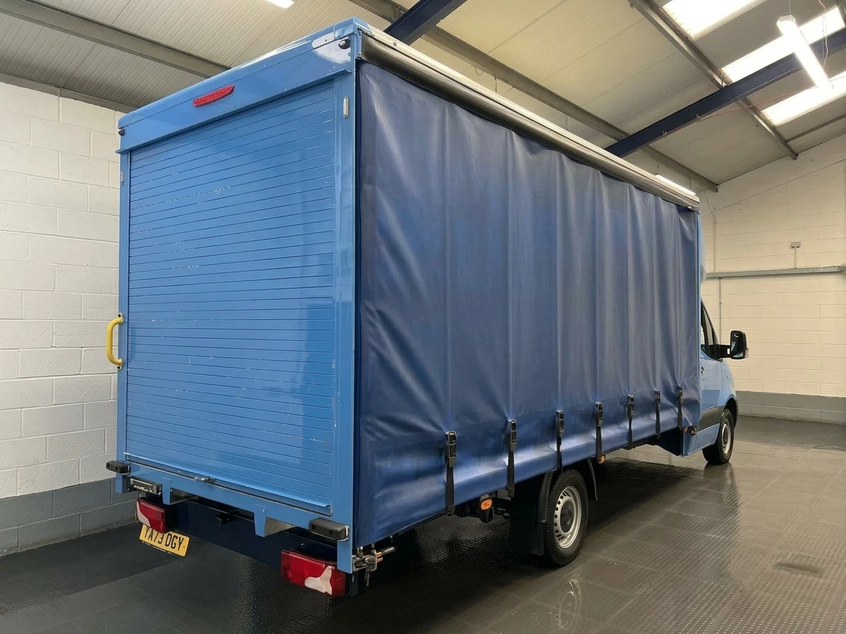 2023 Mercedes-Benz Sprinter CurtainSider Van — rear three-quarter view