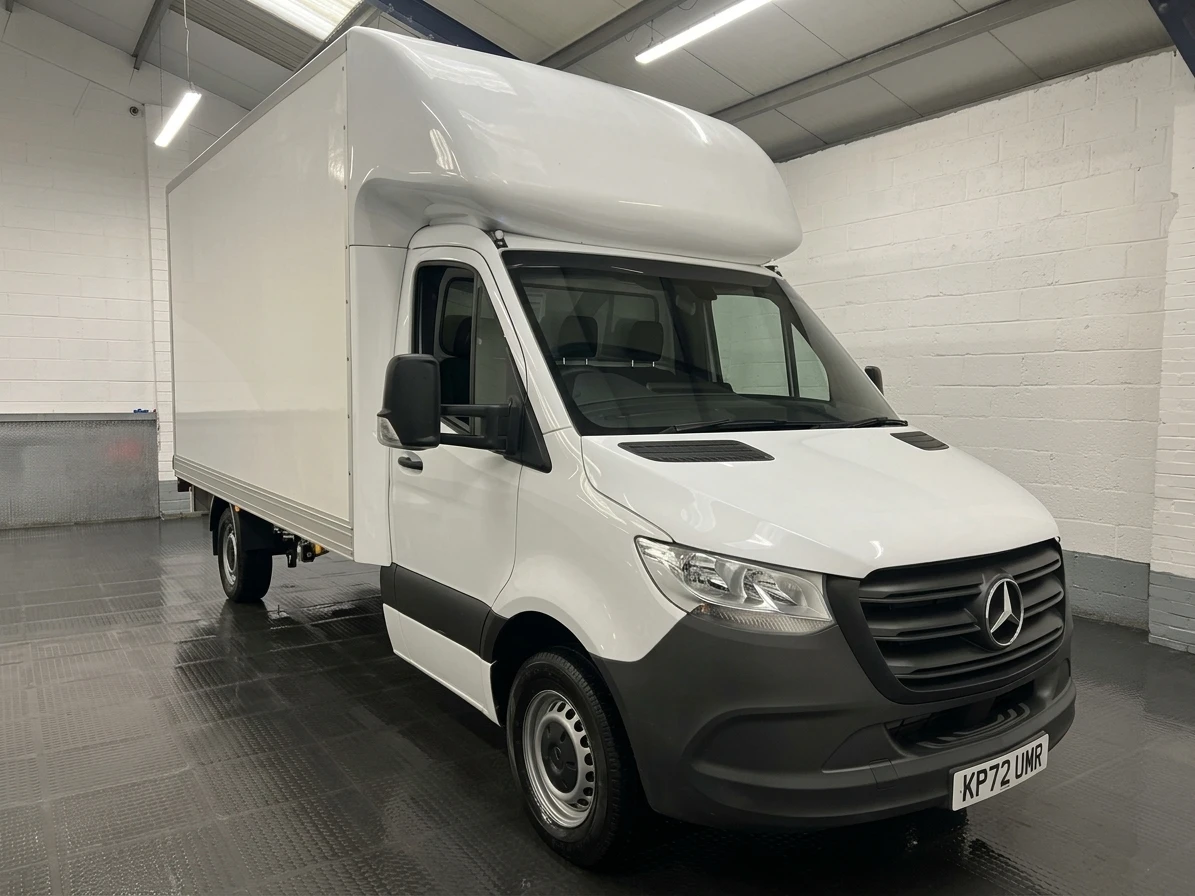 2022 Mercedes-Benz Sprinter Luton Box Van — front three-quarter view