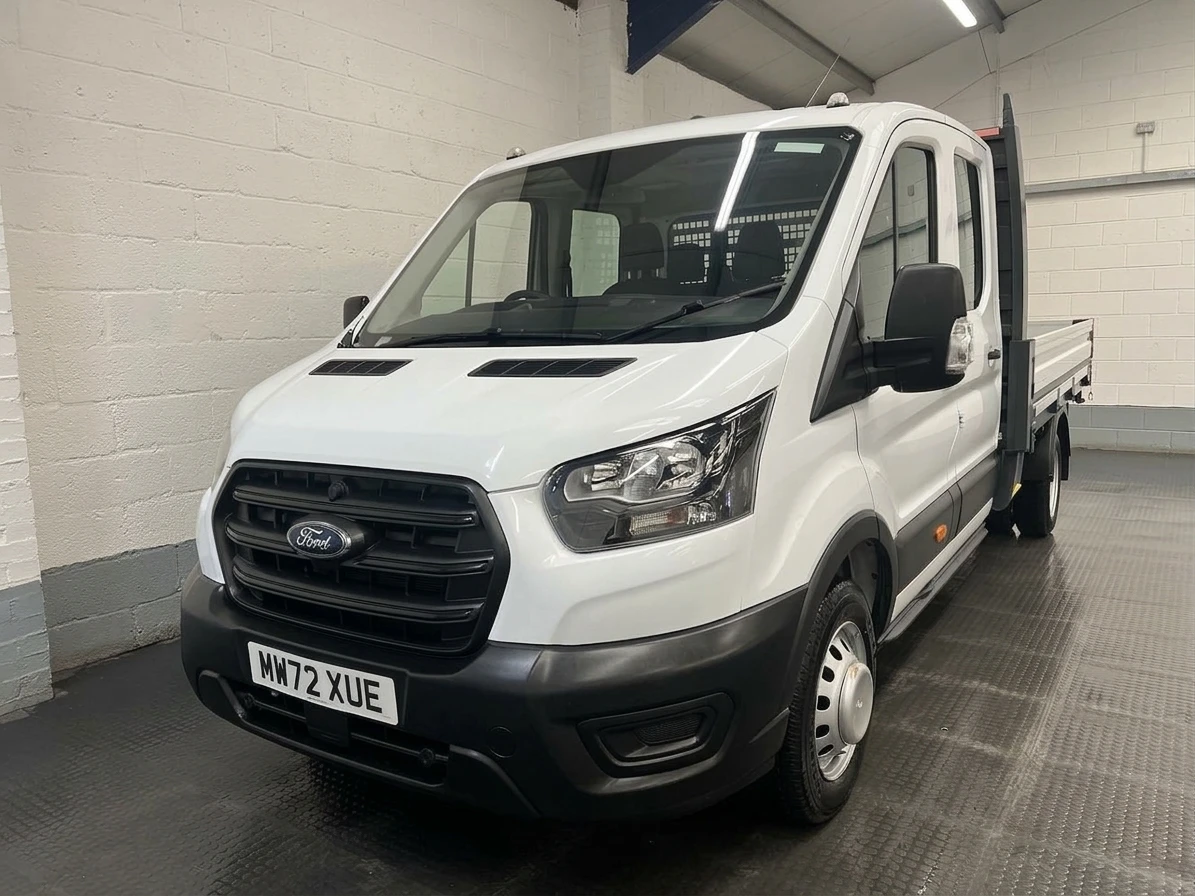 2022 Ford Transit Double Cab Dropside Van — front three-quarter view