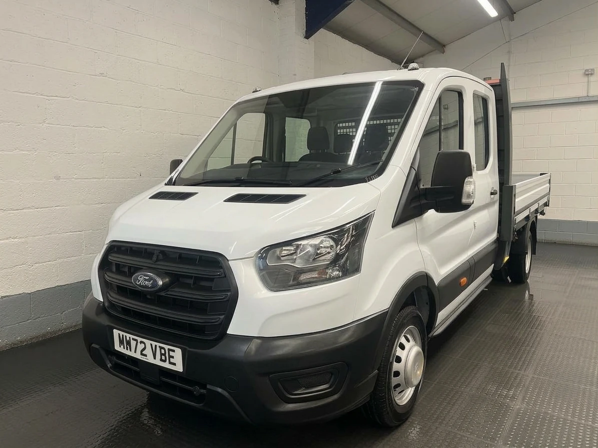 2022 Ford Transit Double Cab Dropside Van — front three-quarter view