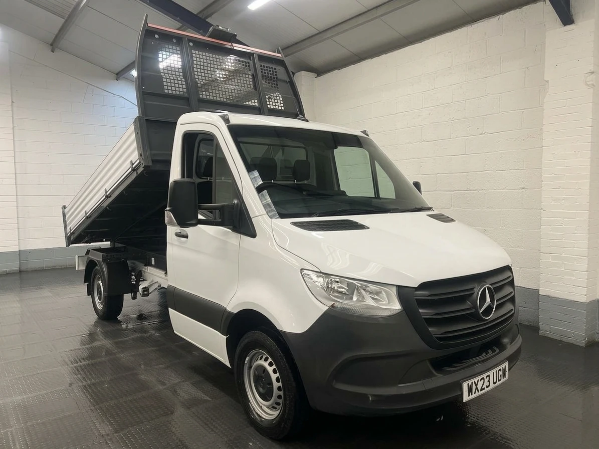 2023 Mercedes-Benz Sprinter Tipper Van — front three-quarter view