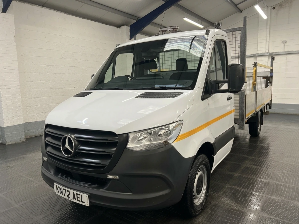 2023 Mercedes-Benz Sprinter Dropside Van — front three-quarter view