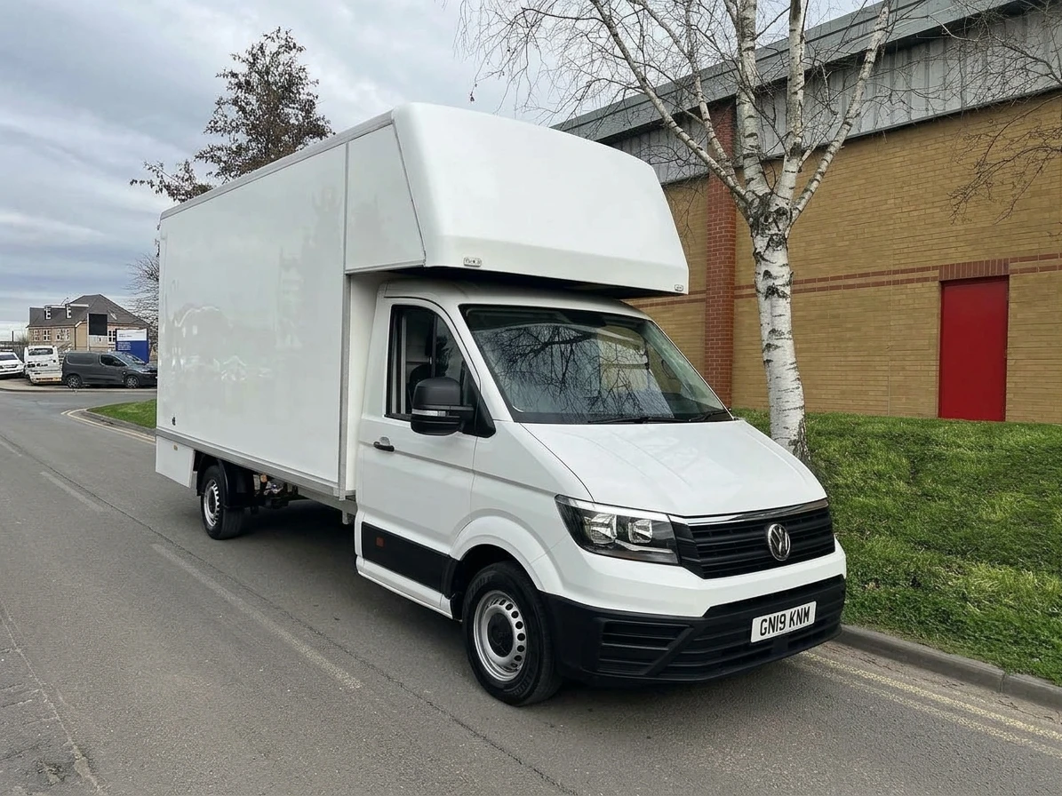 2019 Volkswagen Crafter Luton Low Loader Van — front three-quarter view