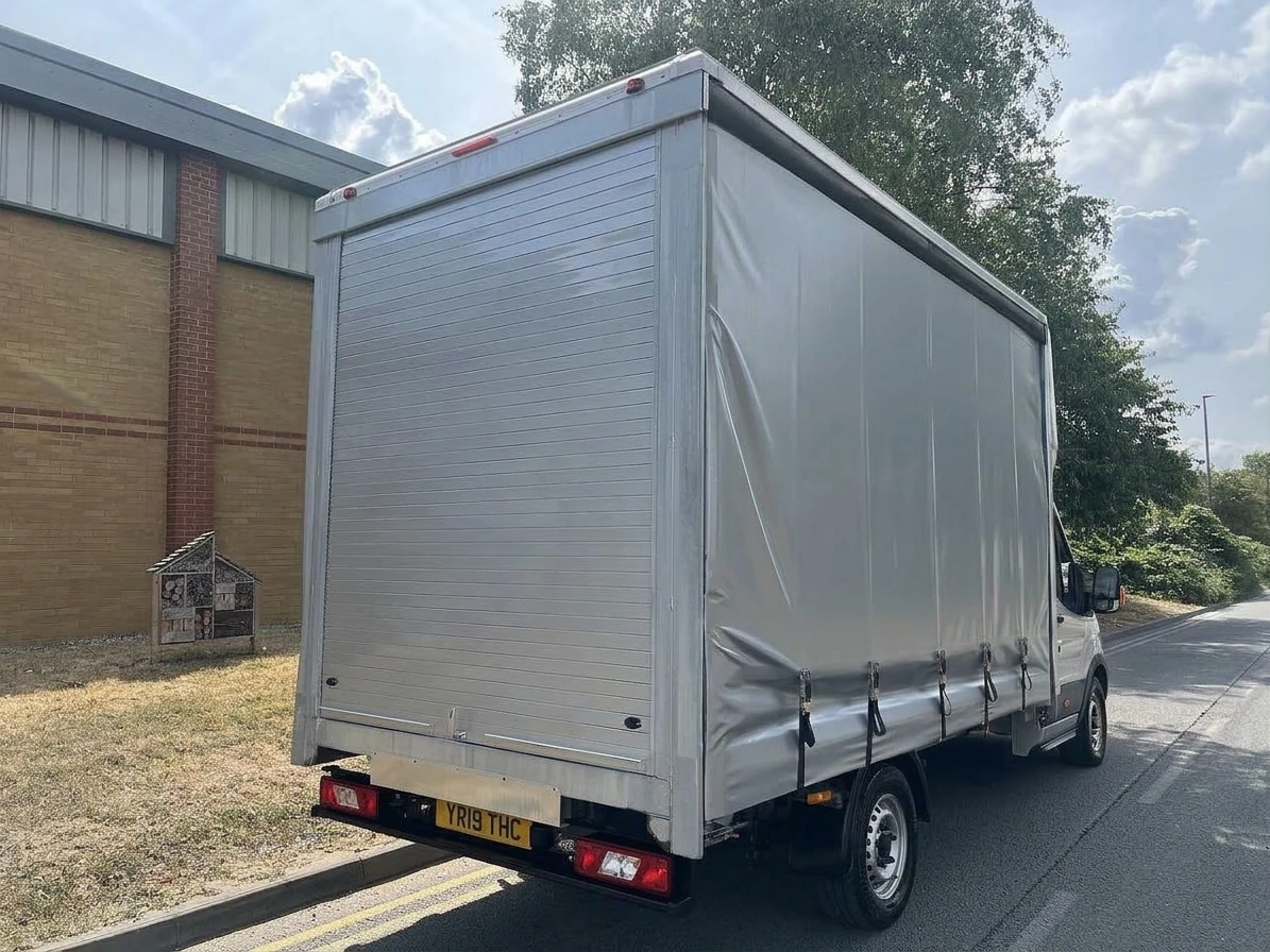 2019 Ford Transit CurtainSider Van — rear three-quarter view