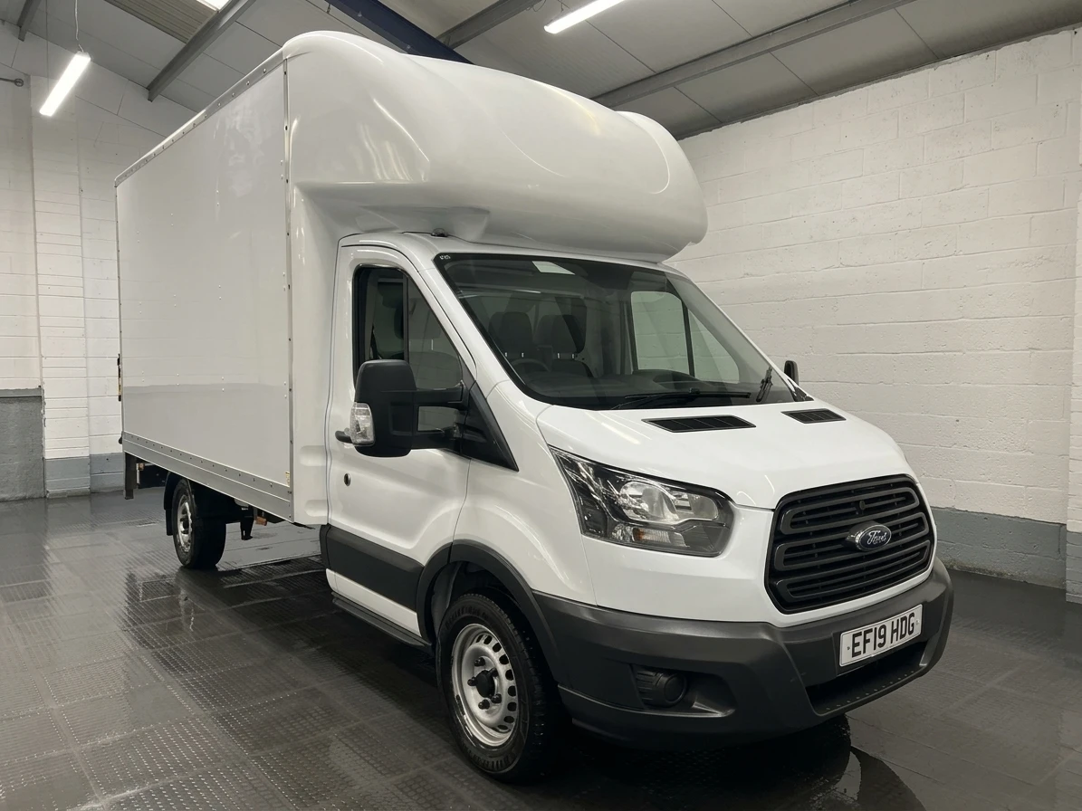 2019 Ford Transit Luton Box Van — front three-quarter view