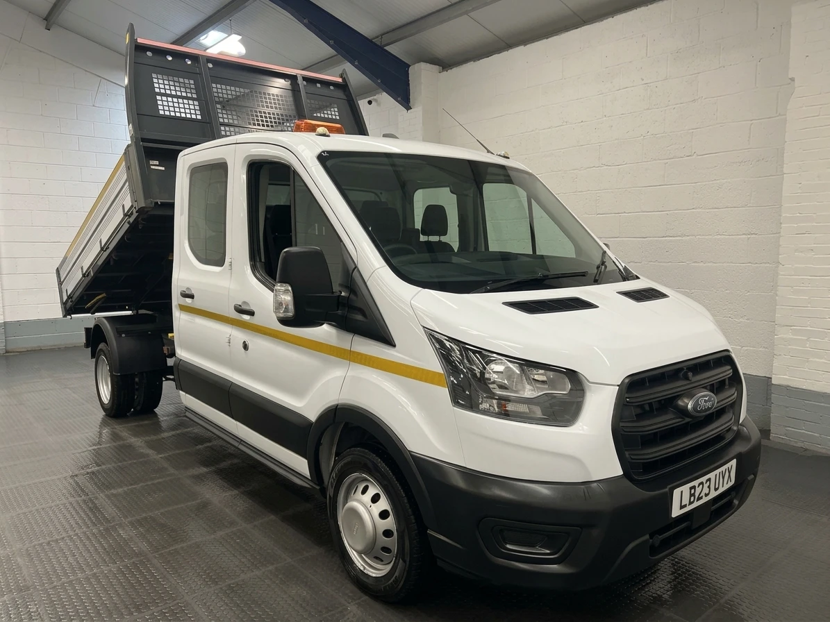 2023 Ford Transit Double Cab Tipper Van — front three-quarter view