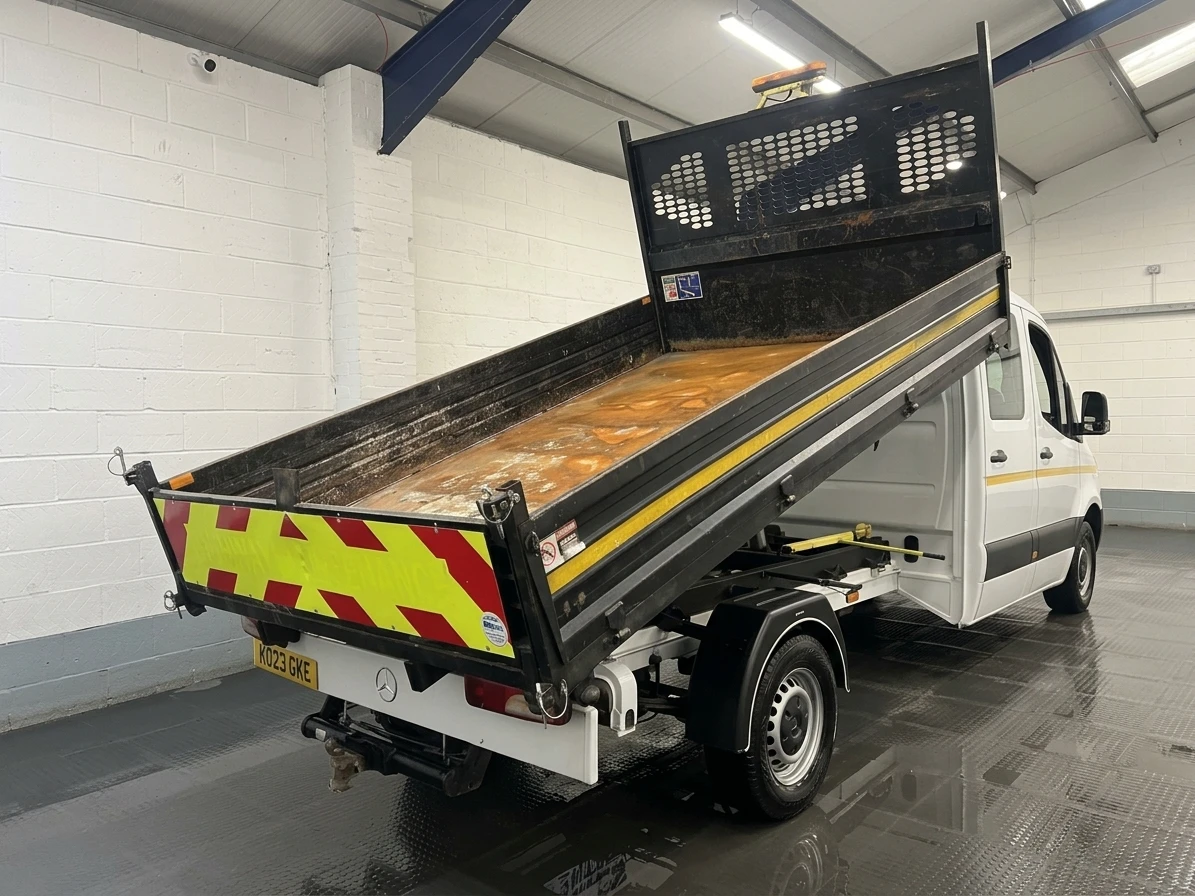 2023 Mercedes-Benz Sprinter Double Cab Tipper Van — rear three-quarter view