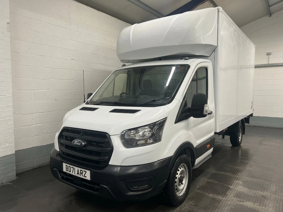 2021 Ford Transit Luton Box Van — front three-quarter view