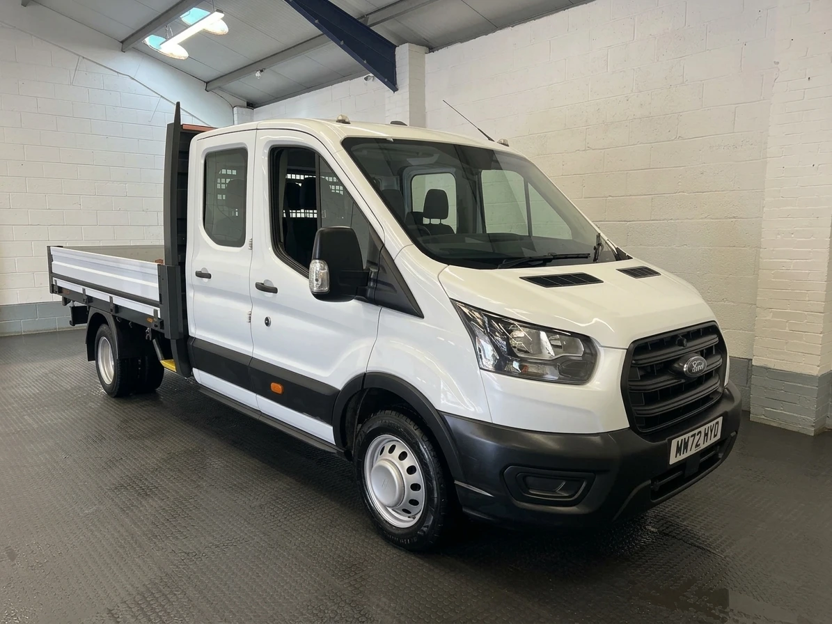 2022 Ford Transit Double Cab Dropside Van — front three-quarter view