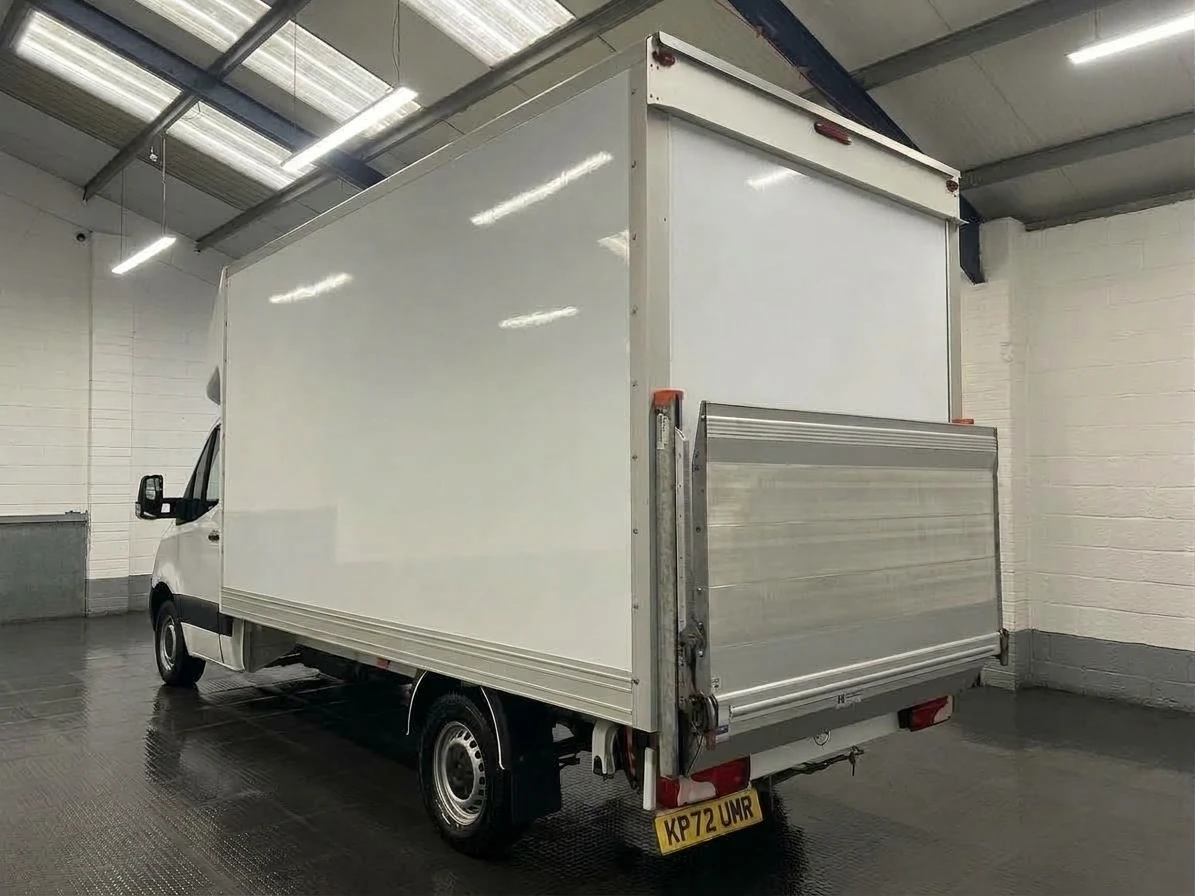 2022 Mercedes-Benz Sprinter Luton Box Van — rear three-quarter view