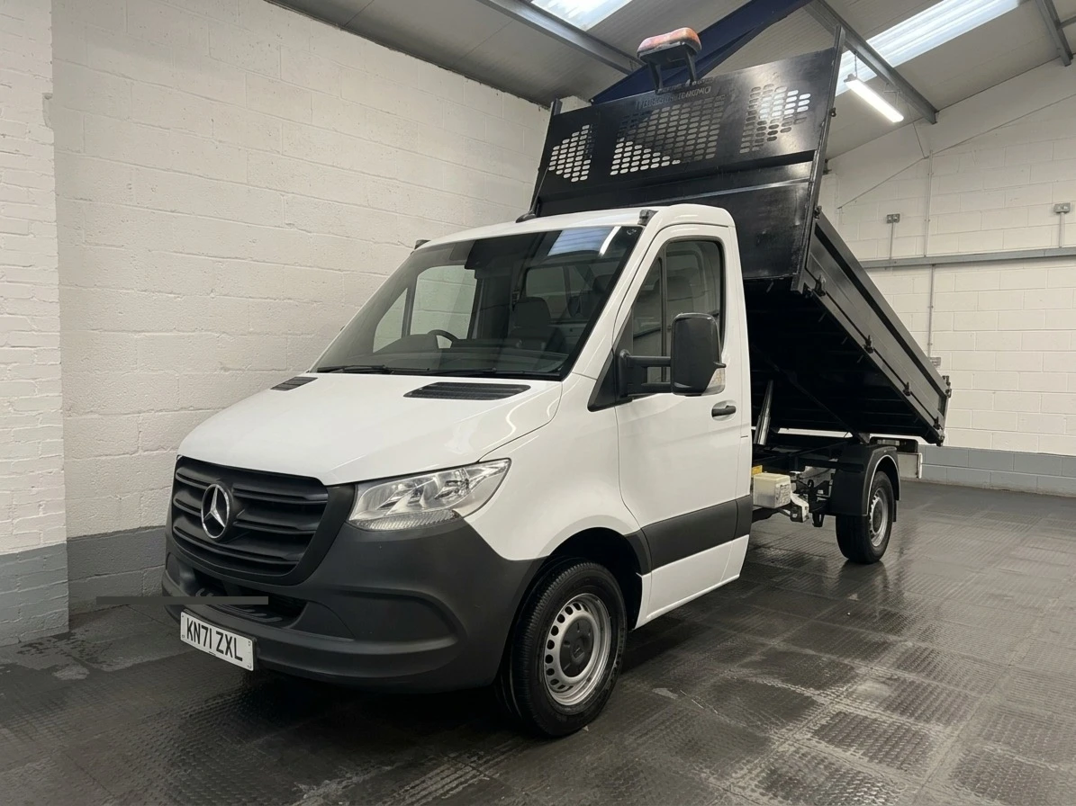 2021 Mercedes-Benz Sprinter Tipper Van — front three-quarter view