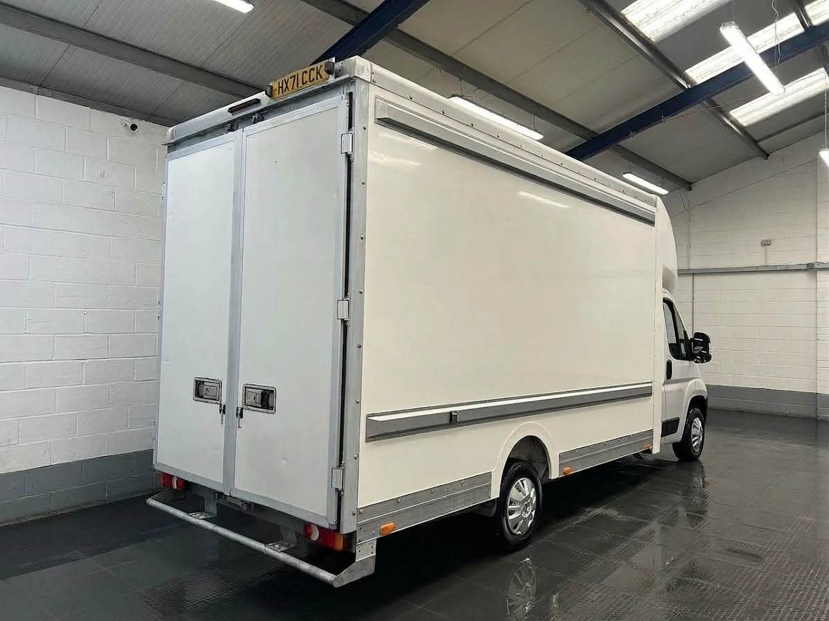 2021 Peugeot Boxer Luton Low Loader Van — rear three-quarter view