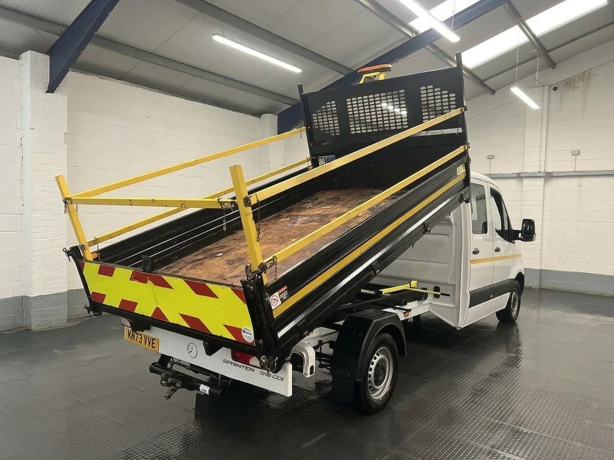 2023 Mercedes-Benz Sprinter Double Cab Tipper Van — rear three-quarter view